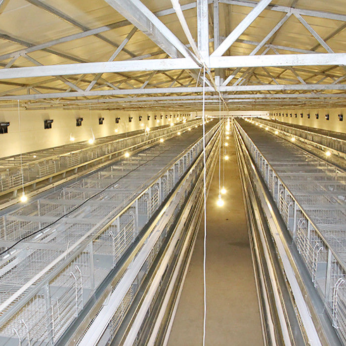 High Performance Poultry Chicken Cage 4 / 5 / 6 / 8 Tiers 120 * 60 * 70 Cm Size